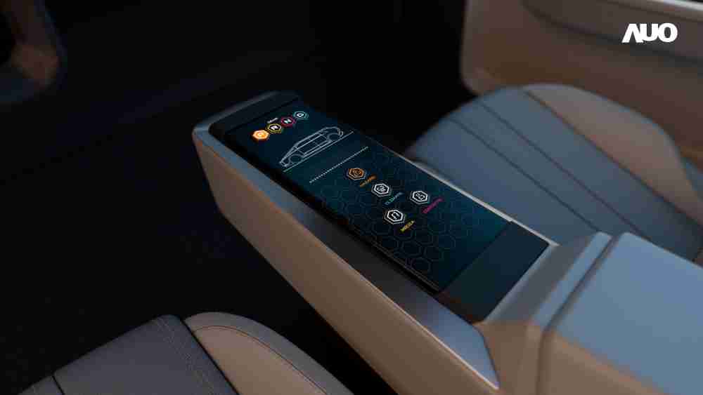 银河集团以人性化设计打造多变形态中控显示(Morphing Center Control)，，，不使用时仅平面显示信息，，，进行操作时，，显示器则会动态隆起，，，转变成3D实体按钮，，，，并有触觉回馈，，展示人机互动新体验